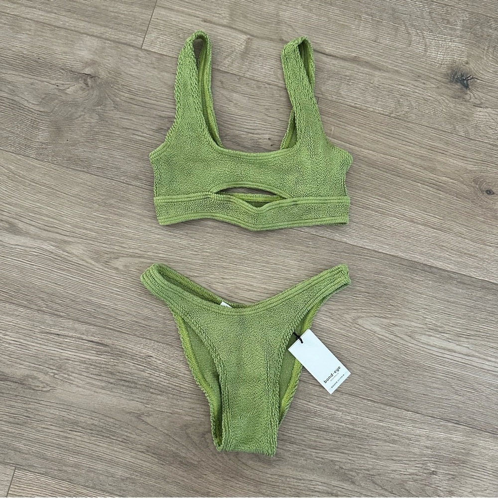 bond-eye Green Textured Bikini Set
